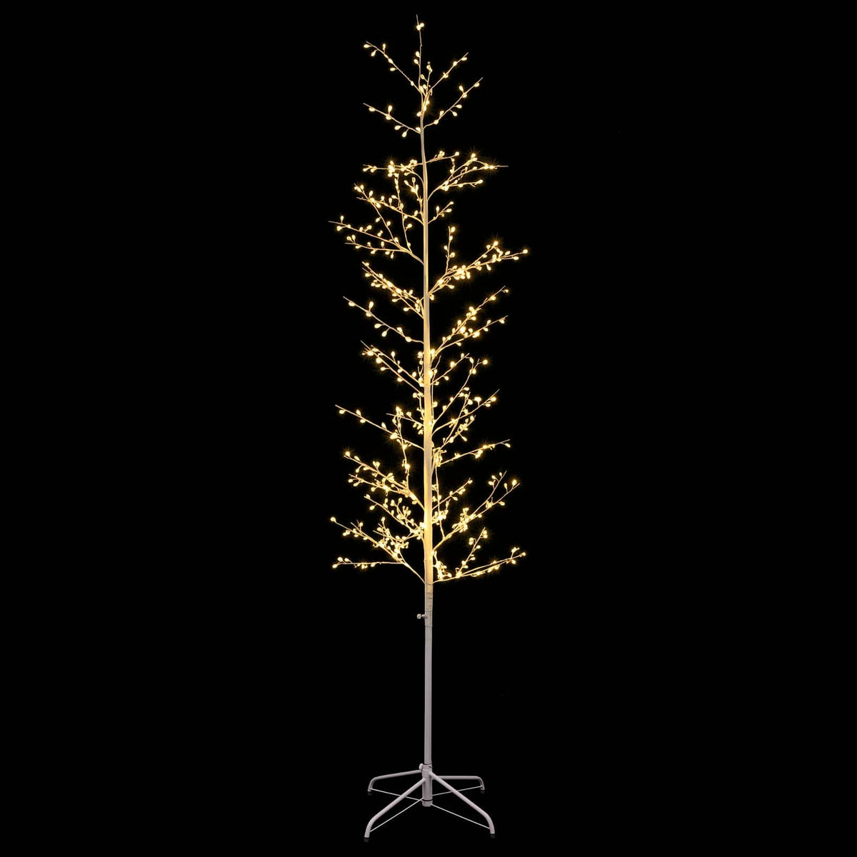 Albero di Natale a betulla Bianco 47 x 210 cm Acciaio 567 LED