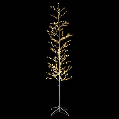 Albero di Natale a betulla Bianco 47 x 210 cm Acciaio 567 LED