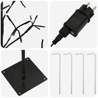 Albero di Natale con luci LED Nero 18 x 18 x 150 cm Acciaio | homemem39