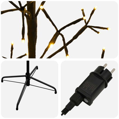 Albero di Natale con luci LED Nero 20 x 20 x 180 cm Acciaio | homemem39