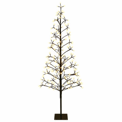 Albero di Natale con luci LED Nero 20 x 20 x 180 cm Acciaio | homemem39