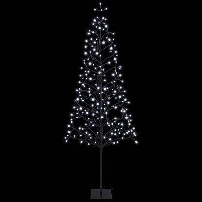 Albero di Natale con luci LED Nero 180 cm Acciaio 196 LED | homemem39