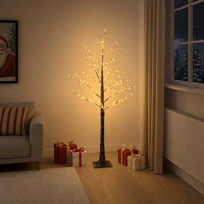 Albero di Natale LED innevato Marrone 22 x 22 x 150 cm Plastica