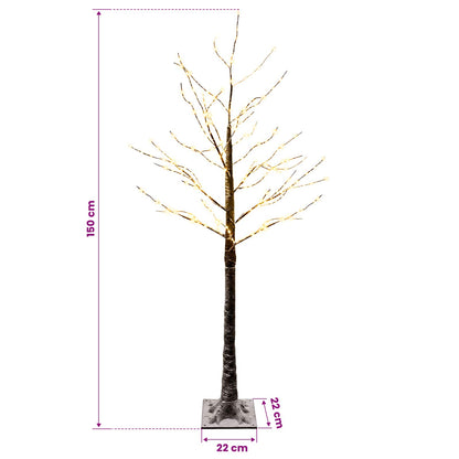 Albero di Natale LED innevato Marrone 22 x 22 x 150 cm Plastica