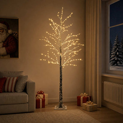 Albero di Natale LED innevato Marrone 22 x 22 x 180 cm Plastica