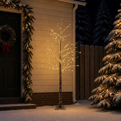 Albero di Natale LED innevato Marrone 22 x 22 x 180 cm Plastica | homemem39