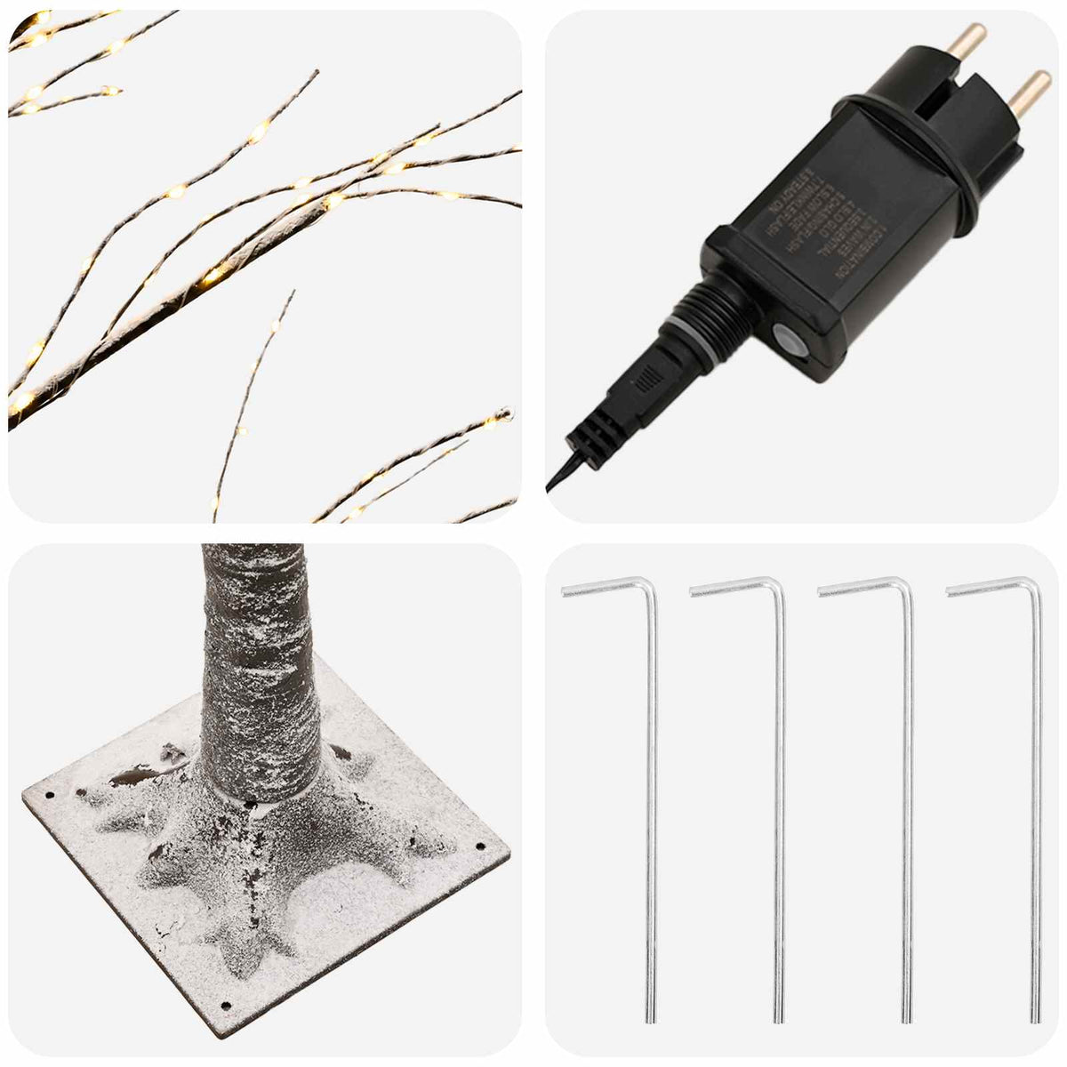 Albero di Natale LED innevato Marrone 22 x 22 x 180 cm Plastica | homemem39