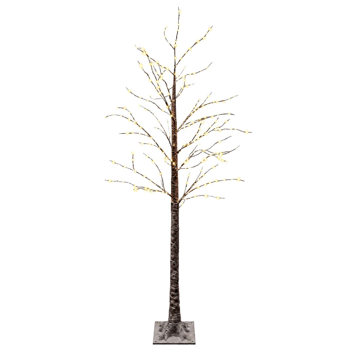 Albero di Natale LED innevato Marrone 22 x 22 x 180 cm Plastica | homemem39
