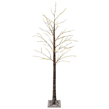 Albero di Natale LED innevato Marrone 22 x 22 x 180 cm Plastica | homemem39