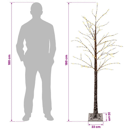 Albero di Natale LED innevato Marrone 22 x 22 x 180 cm Plastica | homemem39