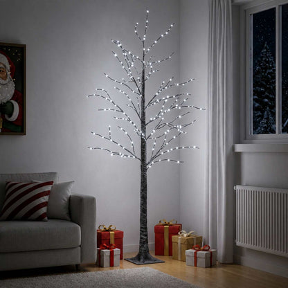 Albero di Natale LED innevato Marrone 22 x 22 x 180 cm Plastica