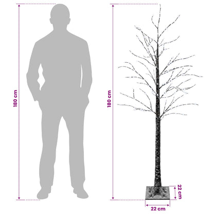 Albero di Natale LED innevato Marrone 22 x 22 x 180 cm Plastica | homemem39