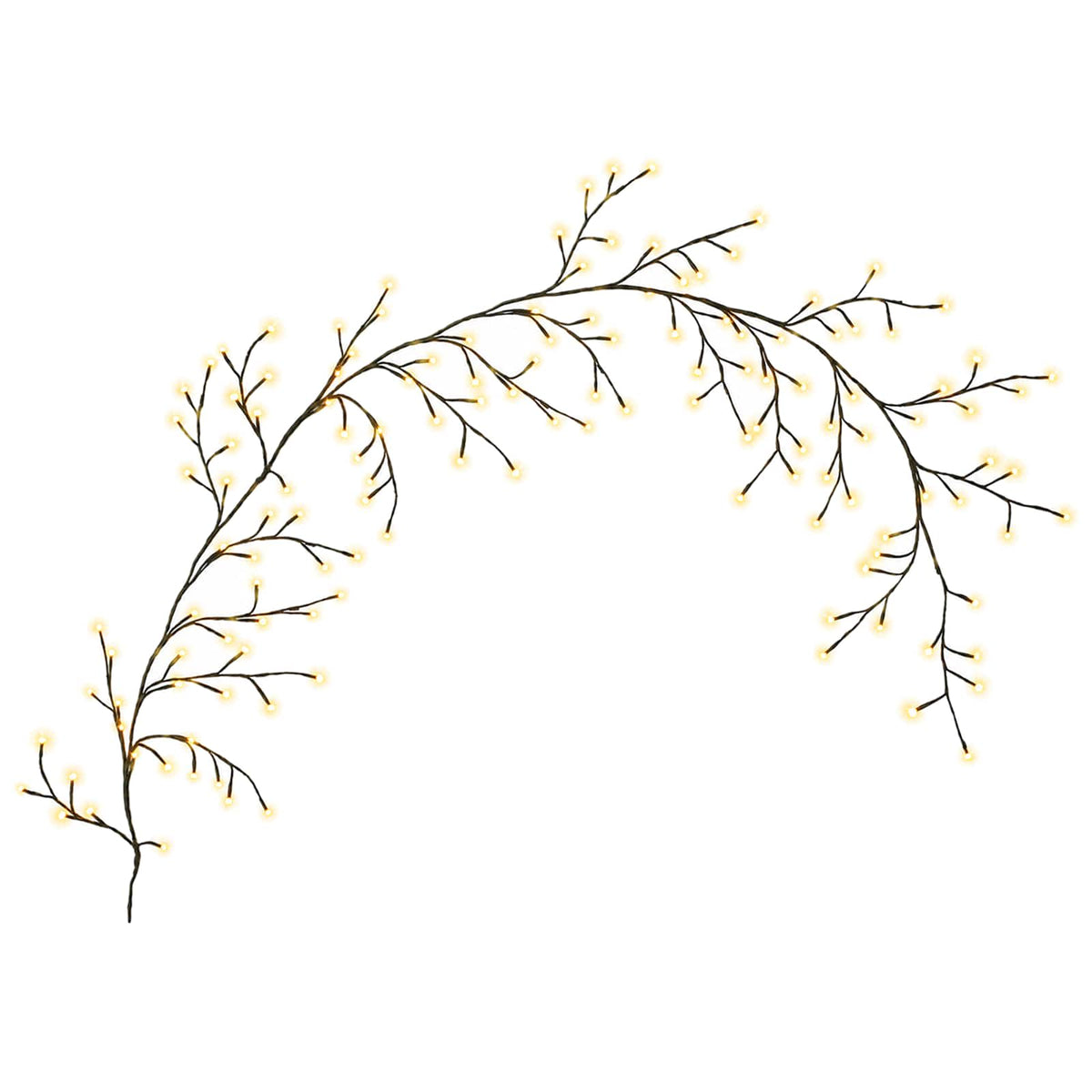 Decorazione natalizia a vite di salice a LED 2 pz Nero 270 cm