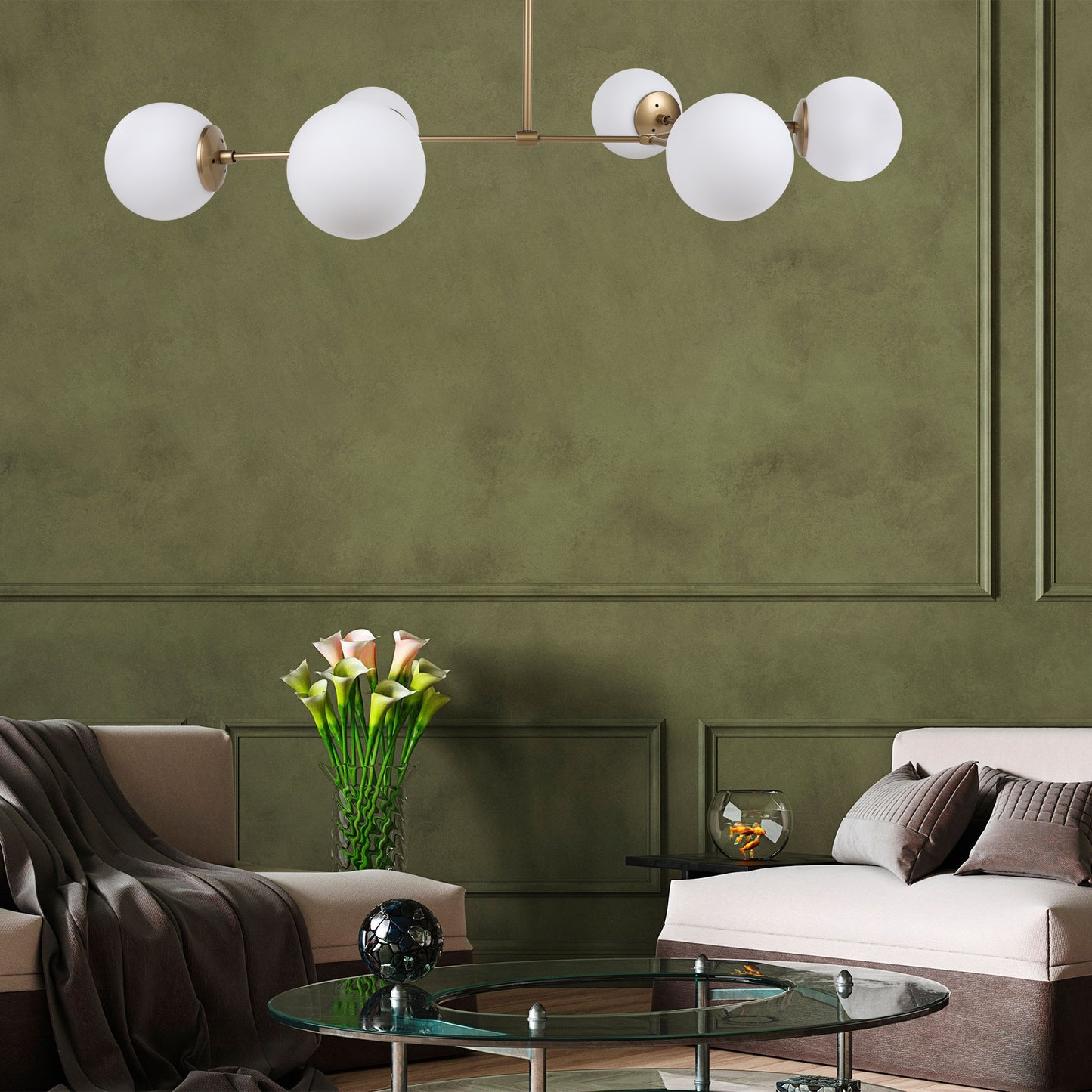 Lampadario Elegante in Metallo e Vetro