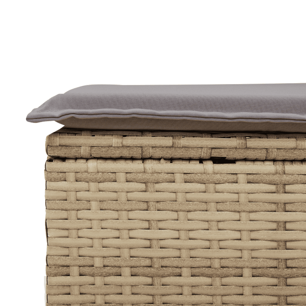 Set Divani da Giardino 7 pz con Cuscini Beige in Polyrattan