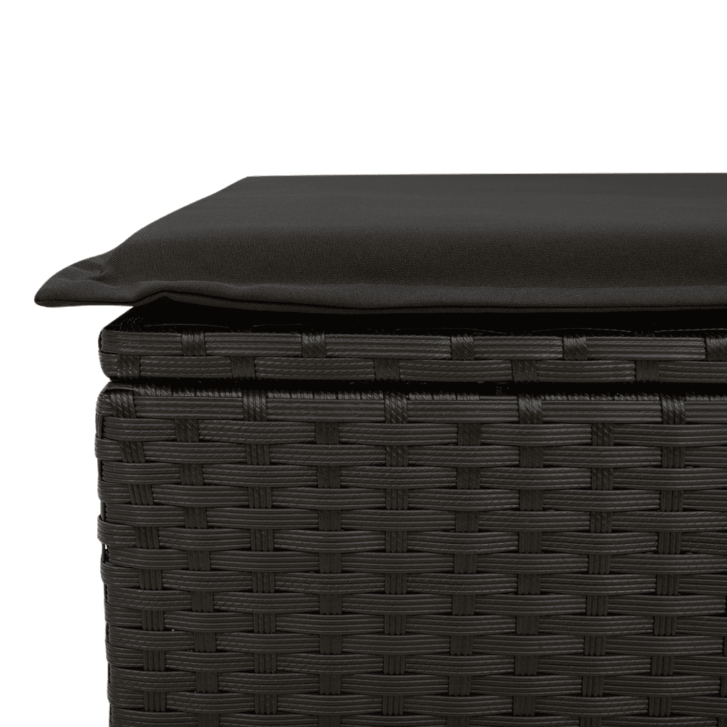 Set Divani da Giardino 14pz con Cuscini in Polyrattan Nero