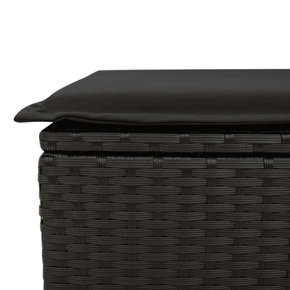Set Divani da Giardino con Cuscini 7pz Nero Polyrattan