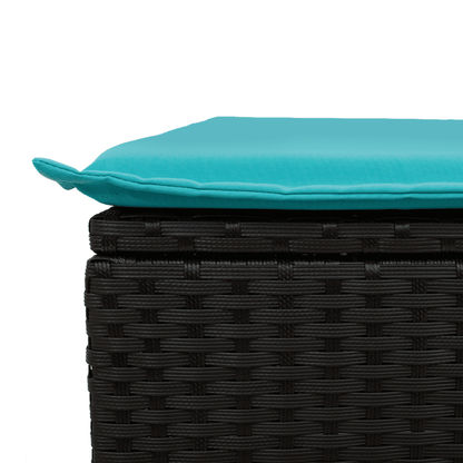 Set Divani da Giardino 8 pz con Cuscini Nero in Polyrattan