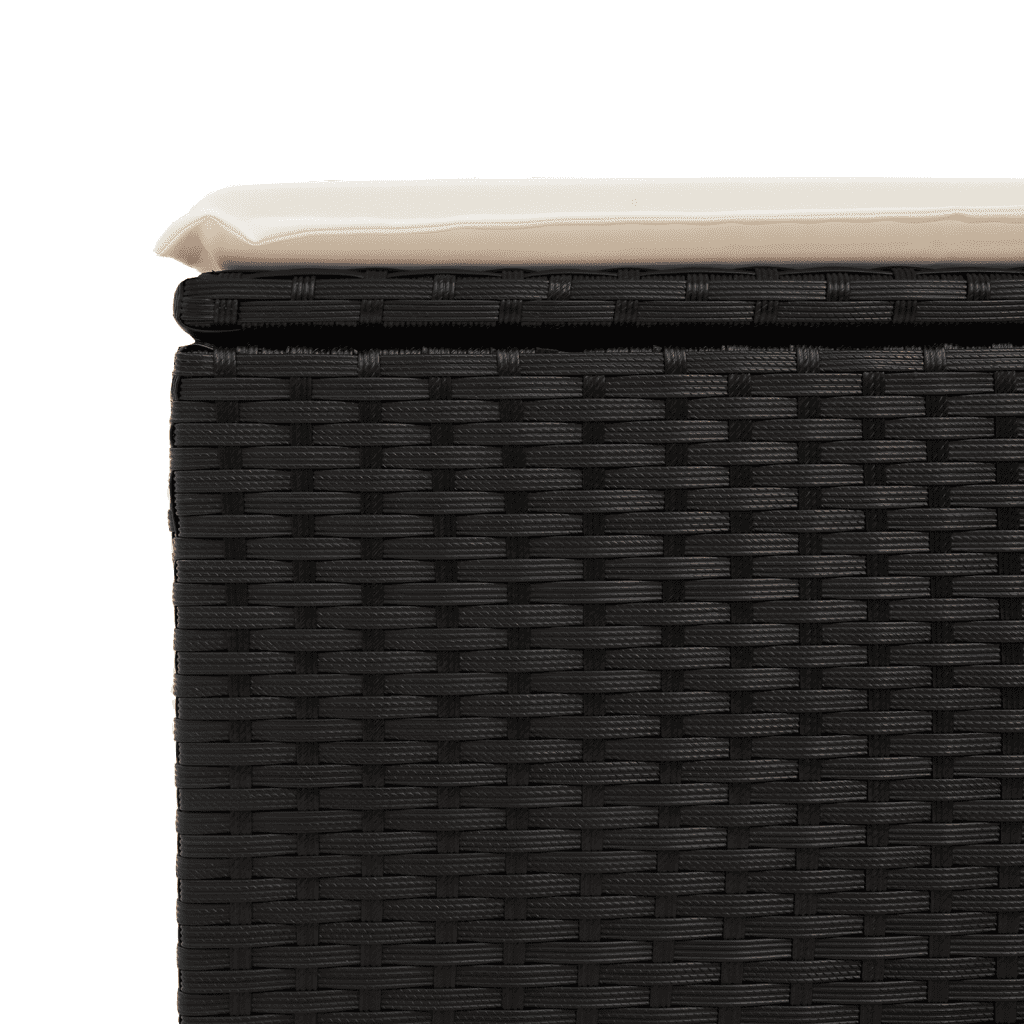 Set da Pranzo da Giardino 11 pz con Cuscini in Polyrattan Nero