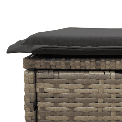 Set Divani da Giardino 11 pz con Cuscini in Polyrattan Grigio