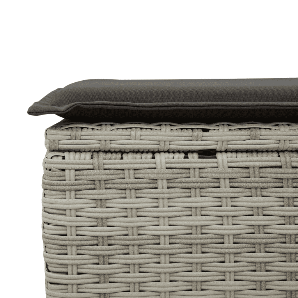 Set Divano da Giardino 4pz con Cuscini Grigio Chiaro Polyrattan | homemem39