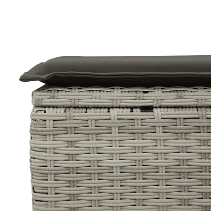 Set Divano Giardino 10 pz con Cuscini Grigio Chiaro Polyrattan