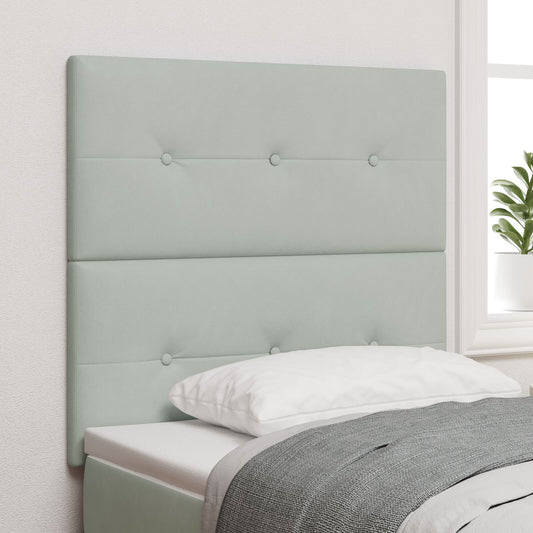 Testiera vidaXL imbottita con bottoni Grigio chiaro 80 cm in Velluto