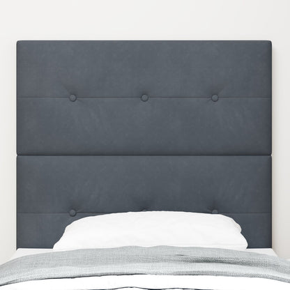 Testiera Button Tufted Grigio Scuro 80 cm in Velluto
