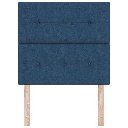 Testiera vidaXL Imbottita con Bottoni Blu 80 cm in Tessuto