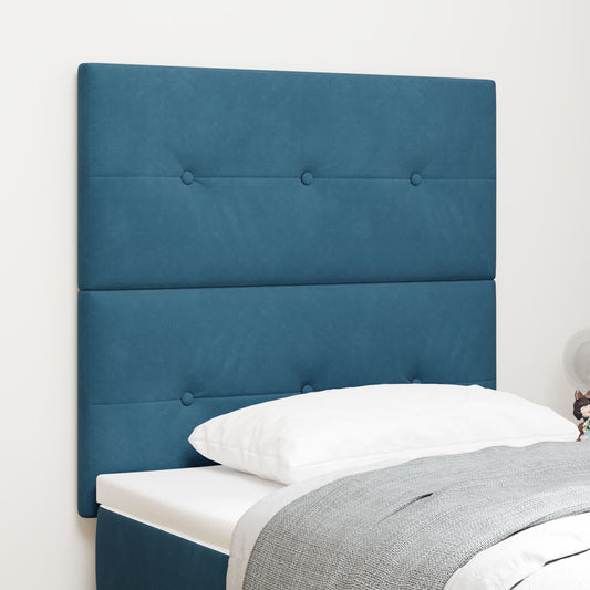 Testiera vitaXL Pieghettata Blu Scuro 90 cm Velluto