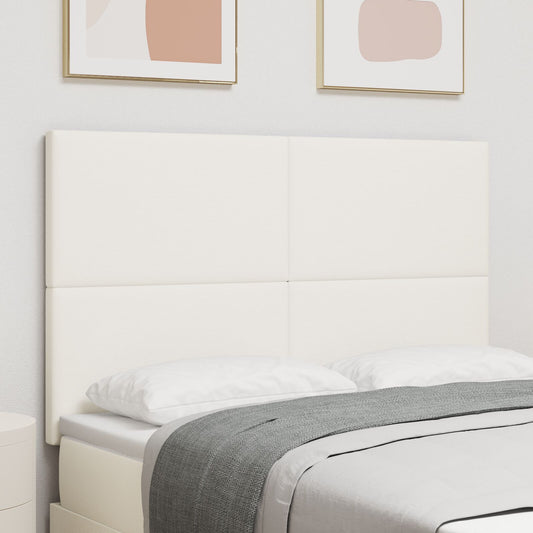 Testiera vidaXL semplice crema 140cm in velluto