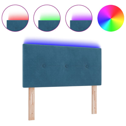 Testata LED vidaXL Panna blu scuro 90 cm in velluto