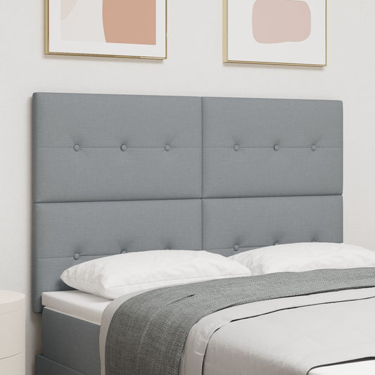 Testiera vidaXL Imbottita Grigia Chiara 140 cm in Tessuto