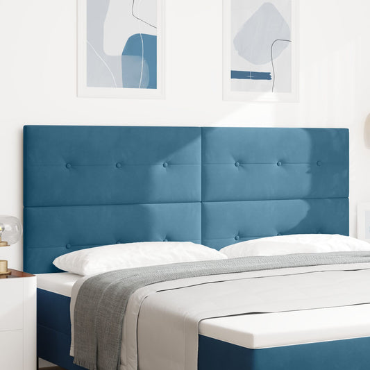 testiera vidaXL imbottita blu scuro 200 cm in velluto