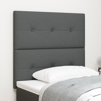Testiera vidaXL con bottoni imbottita grigia scura 80 cm in tessuto