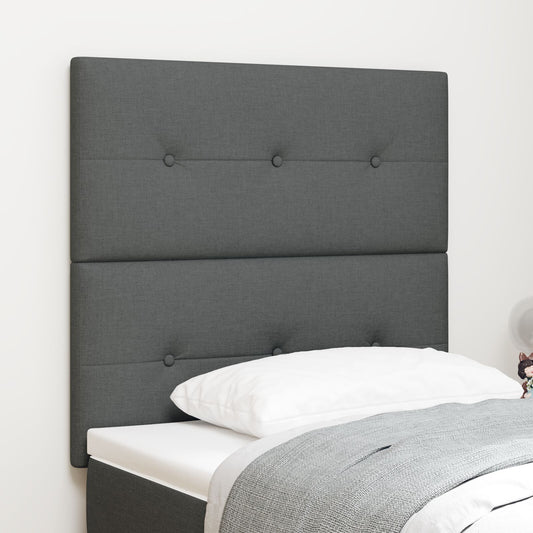 Testiera vidaXL con bottoni imbottita grigia scura 80 cm in tessuto