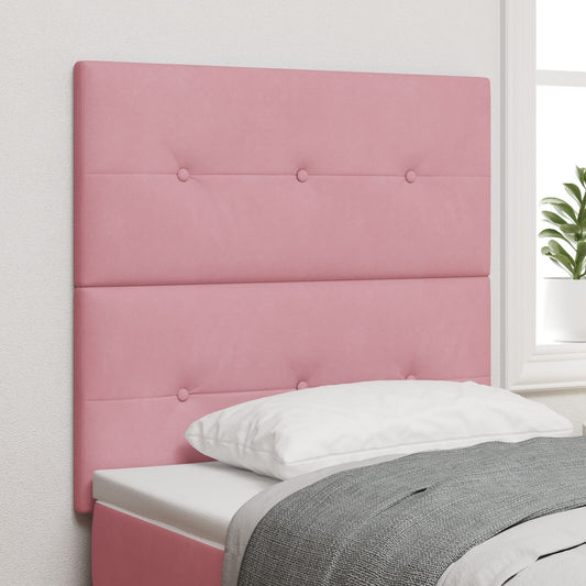 Testiera vidaXL imbottita a bottoni Rosa 90 cm in Velluto