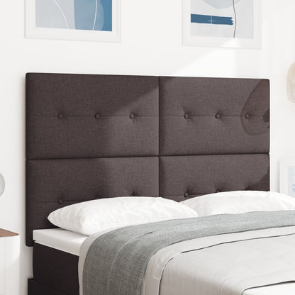 Testiera vidaXL imbottita con bottoni marrone scuro 160 cm in tessuto