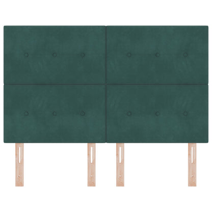 Testiera vidaXL Button Tufted Verde Scuro 160 cm Velluto