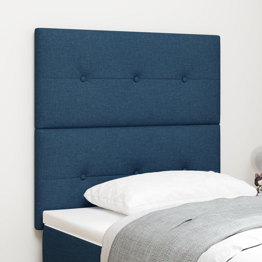 Testiera vidaXL Button Tufted Blu 100 cm in Tessuto