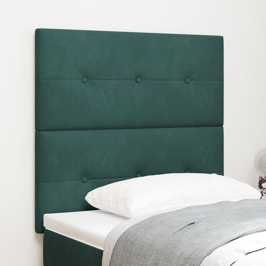Testiera vidaXL con bottoni trapuntati Verde Scuro 90 cm in Velluto