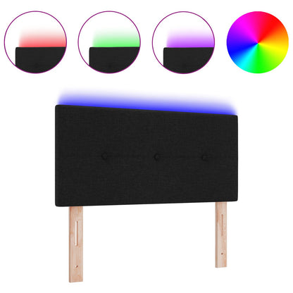Testata letto LED vidaXL trapuntata nera 100 cm in tessuto