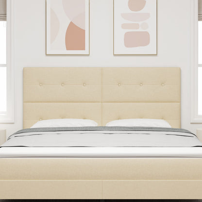 Testiera vidaXL Imbottita con Bottoni Crema 180 cm in Tessuto