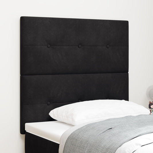 Testiera vidaXL con bottoni trapuntati nera 80 cm in velluto