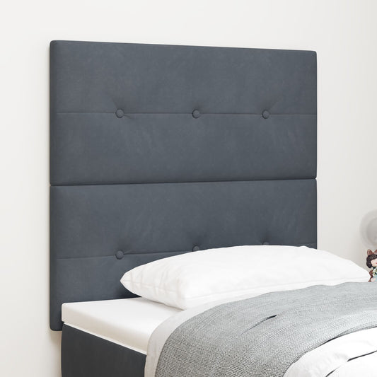 Testiera vidaXL Imbottita con Bottoni Grigio Scuro 100 cm Velluto