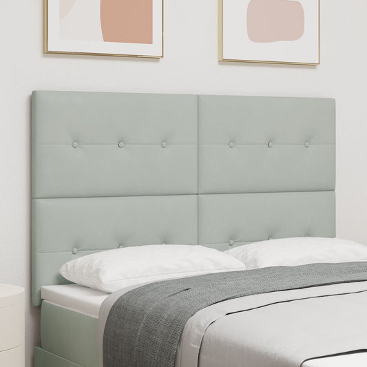 Testiera vidaXL Capitonnè Grigio Chiaro 140 cm Velluto