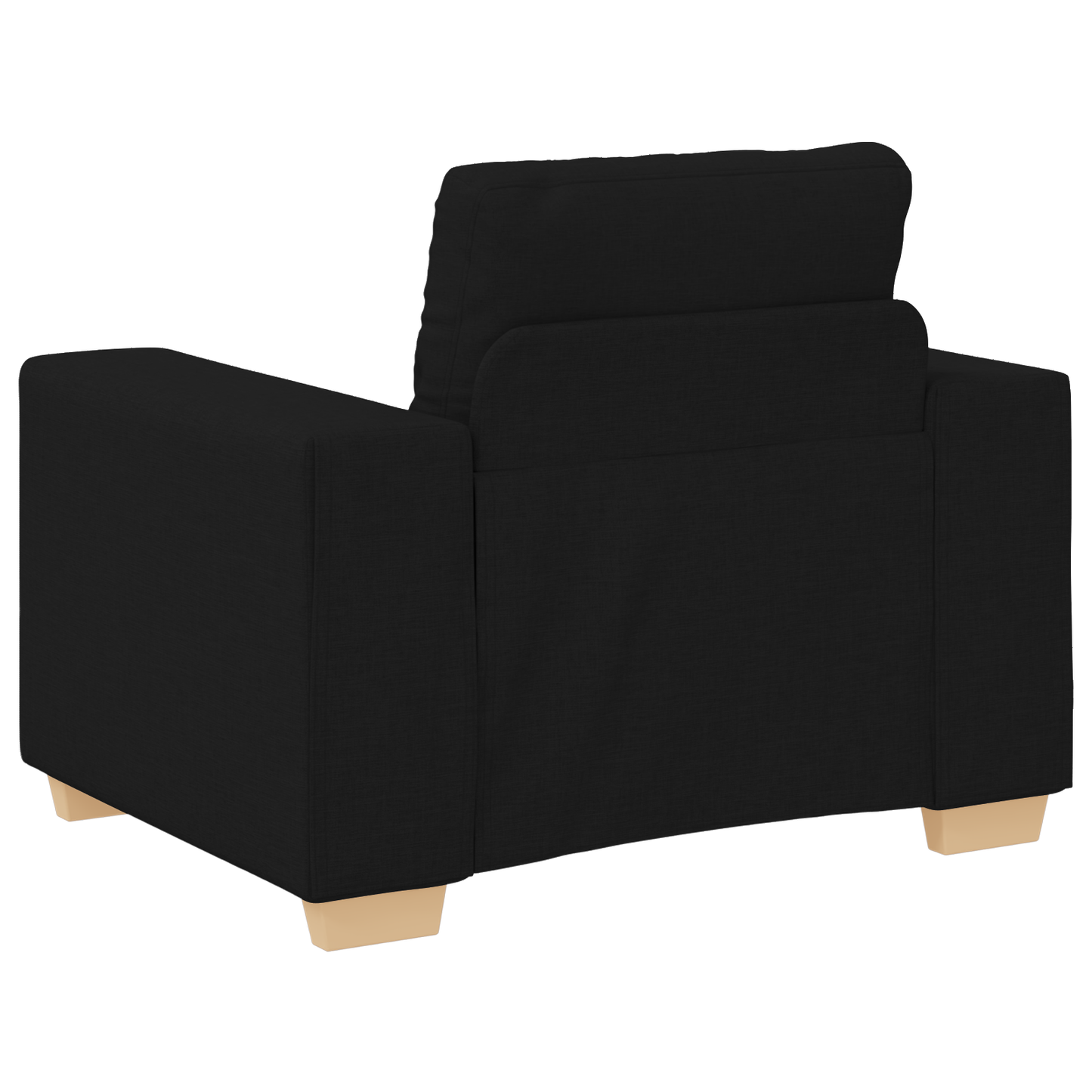 Set di divani con cuscino con cuscino 3 pcs Nero Tessuto