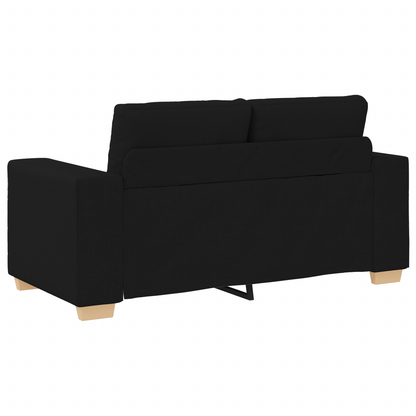 Set di divani con cuscino con cuscino 3 pcs Nero Tessuto