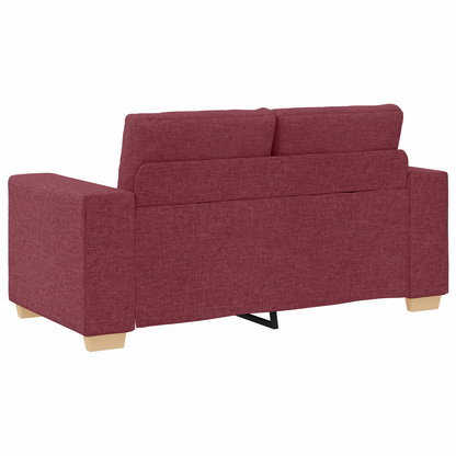 Set di divani con cuscino con cuscino 3 pcs Rosso Vino Tessuto