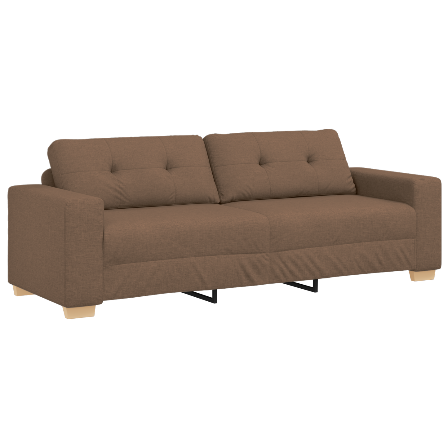 Set di divani con cuscino con cuscino 3 pcs Marrone Tessuto